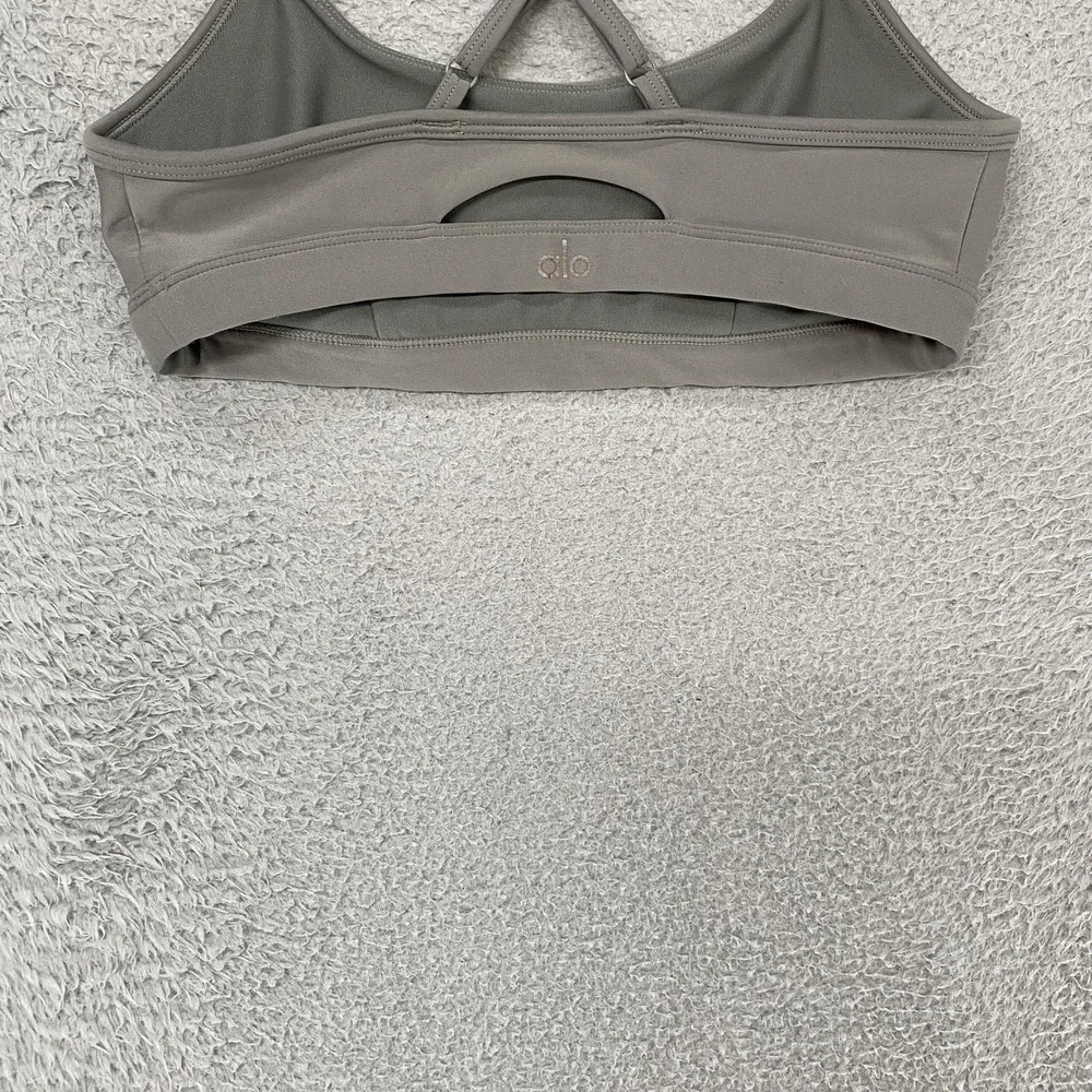 Alo Yoga Airlift Intrigue Bra Womens Small Green Crossback Yoga Gym Activewear